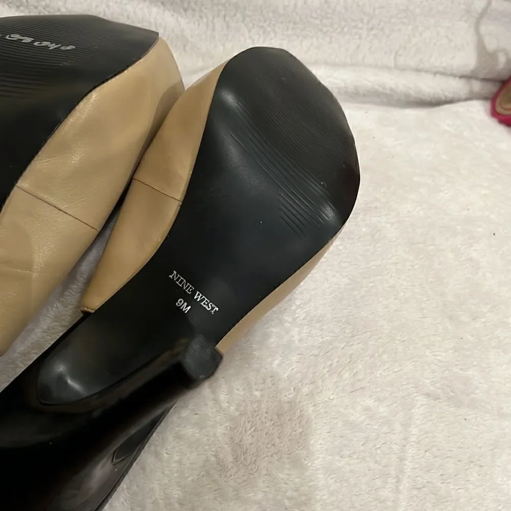 Nine West heels new womens 9 leather tan